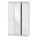 Cottage Tall 3 Door 2 Small Drawers Mirrored Wardrobe